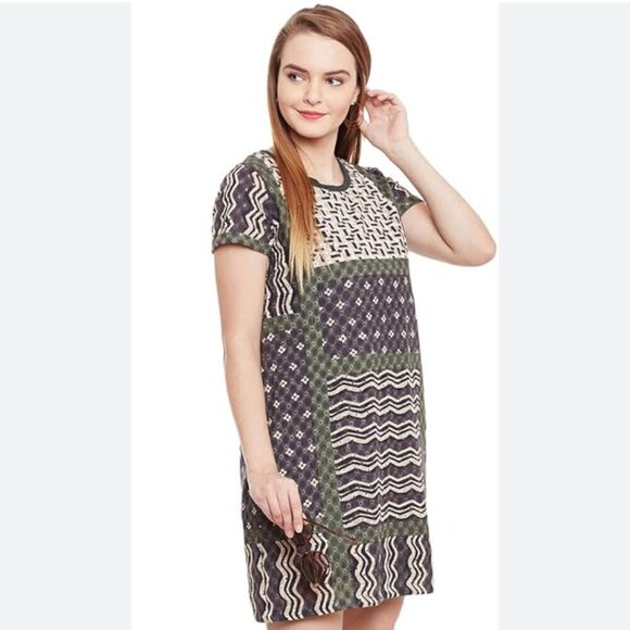 Label Ritu Kumar A-line Midi Dress Women's Size 1 Green - Picture 1 of 8